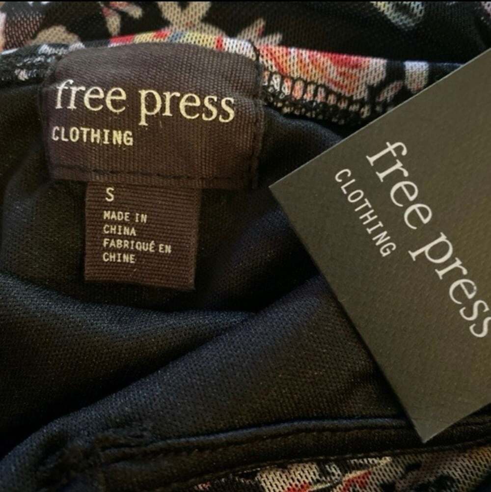 Free Press Clothing Floral Ruched Mesh Bodysuit Size S - Picture 5 of 9